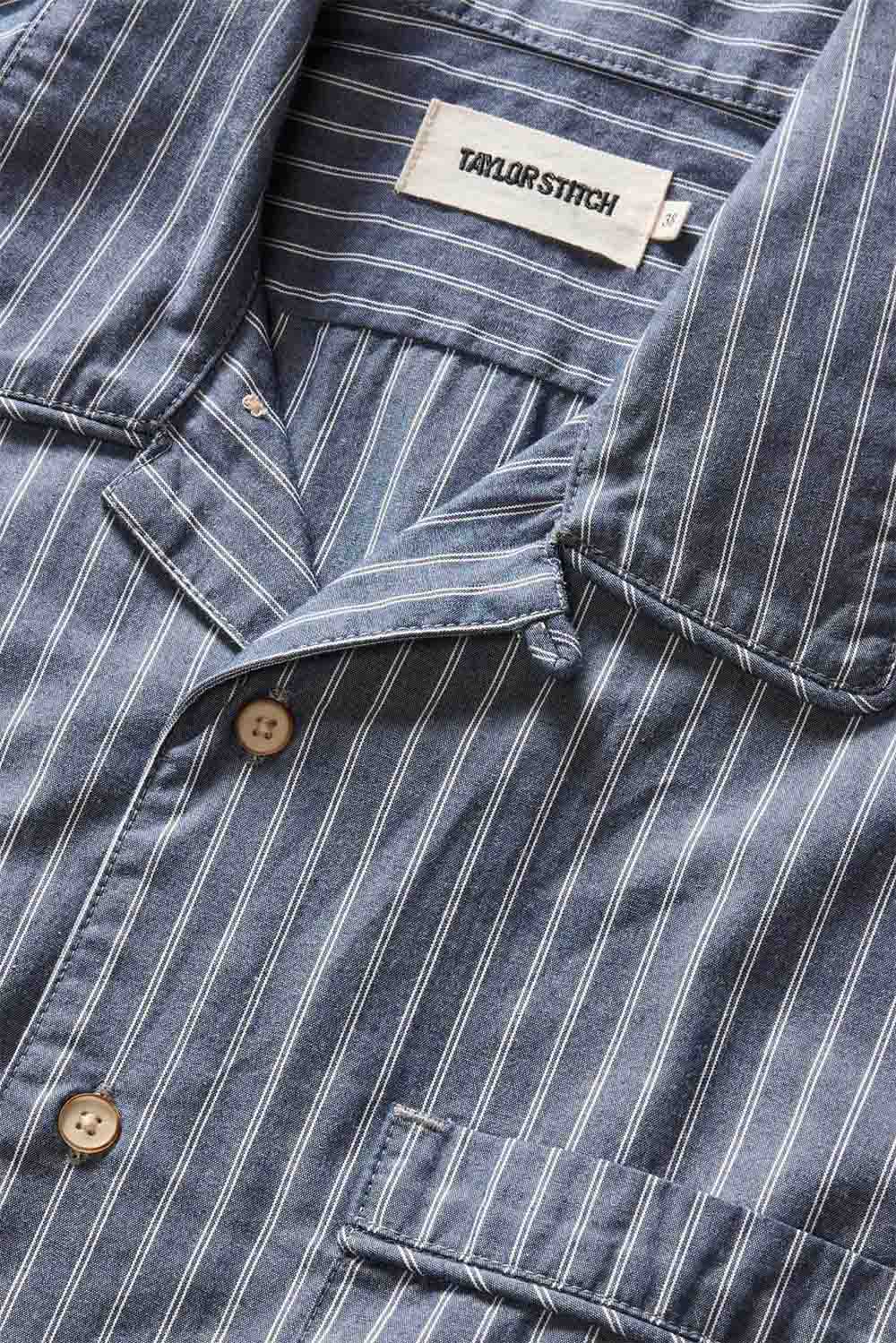 Taylor Stitch - The Tulum Shirt - Midnight Stripe - Detail