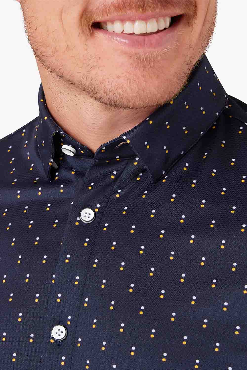 Mizzen + Main - Halyard SS - Navy Double Dot - Detail