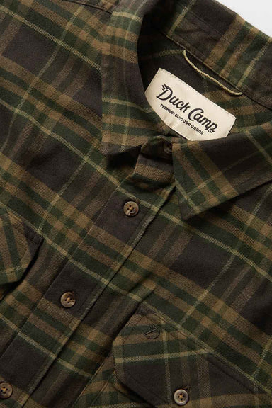 Duck Camp - Campfire Flannel - Moss Plaid - Detail