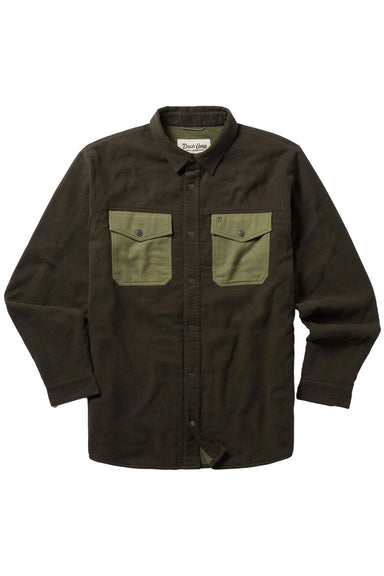 duck camp campfire shacket raven flatlay