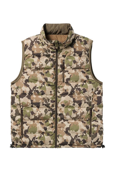 duck camp drydown reversible vest pin oak wetland reversed