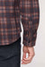 duer performance flannel heather mauve plaid detail