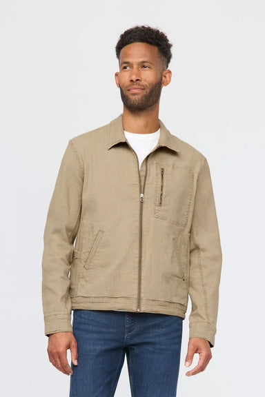 duer stretch canvas utility jacket tan front