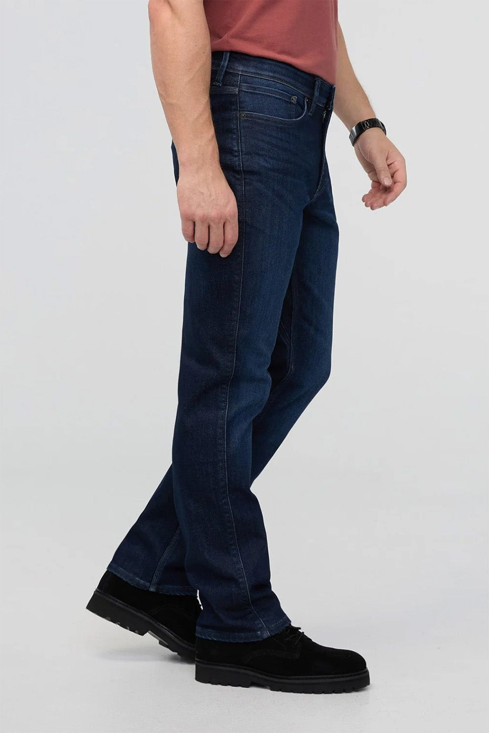 duer tech fleece denim straight dark indigo side