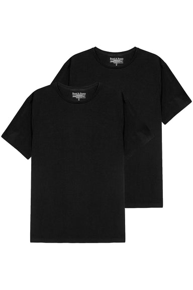 Bread & Boxers - Basic Crew Neck 2pk - Black - Flatlay