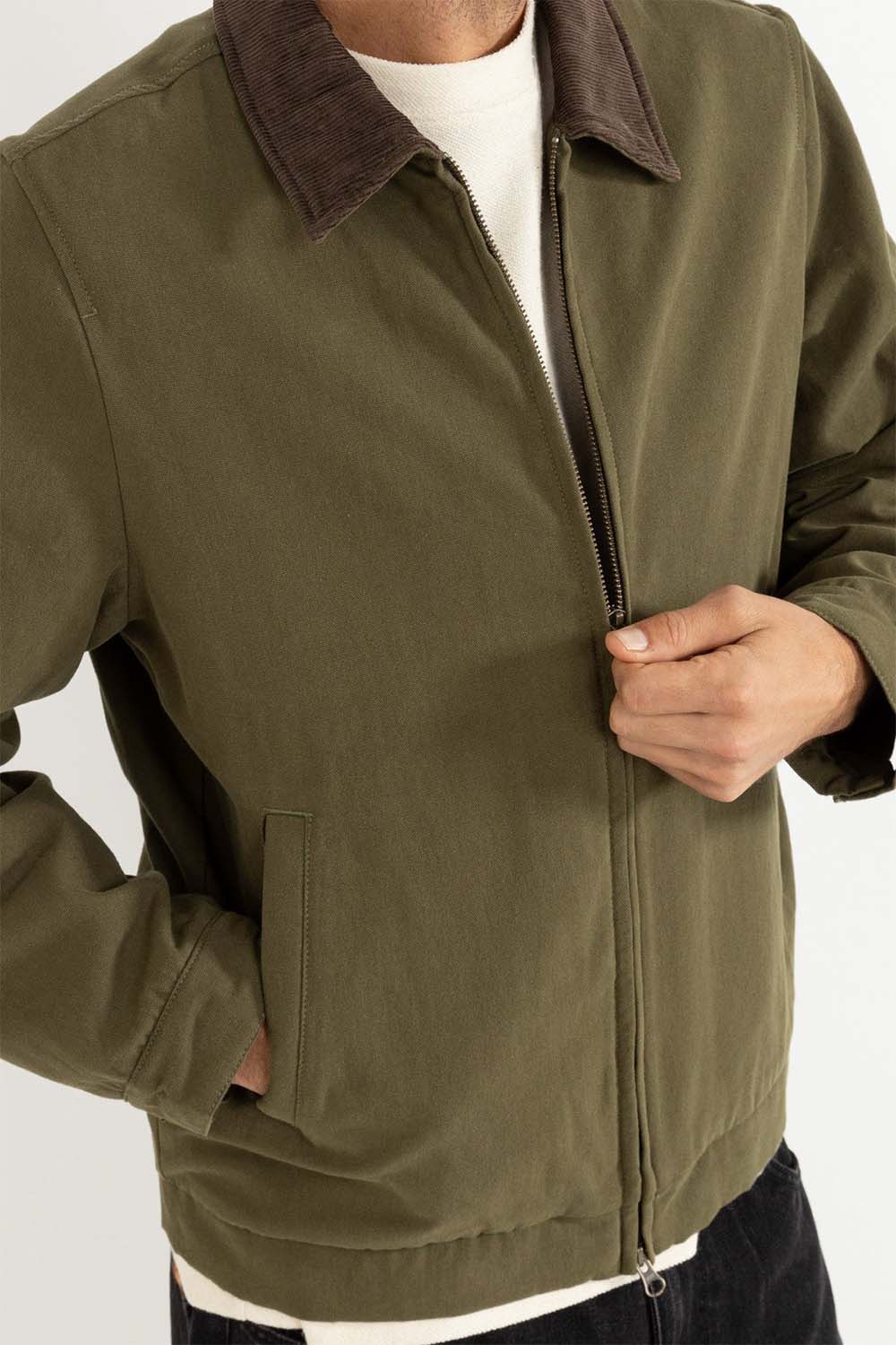 Rhythm James Jacket Olive Detail