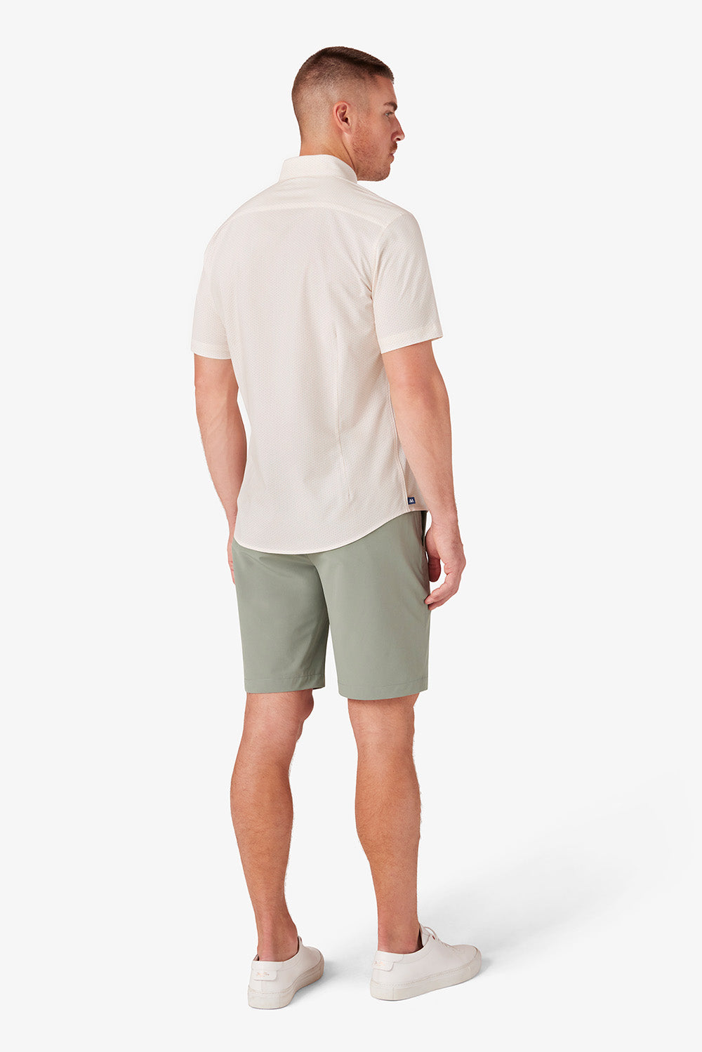 Mizzen + Main - Leeward SS - Peach Triangle Geo - Back