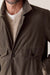 Marine Layer Waxed Trucker Jacket in Olive — Detail chest view