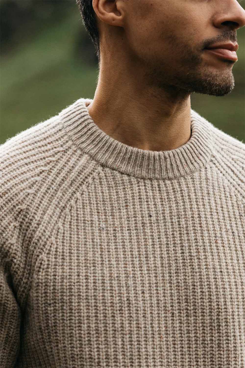 Finisterre - Mora Jumper - Oatmeal - Front Detail