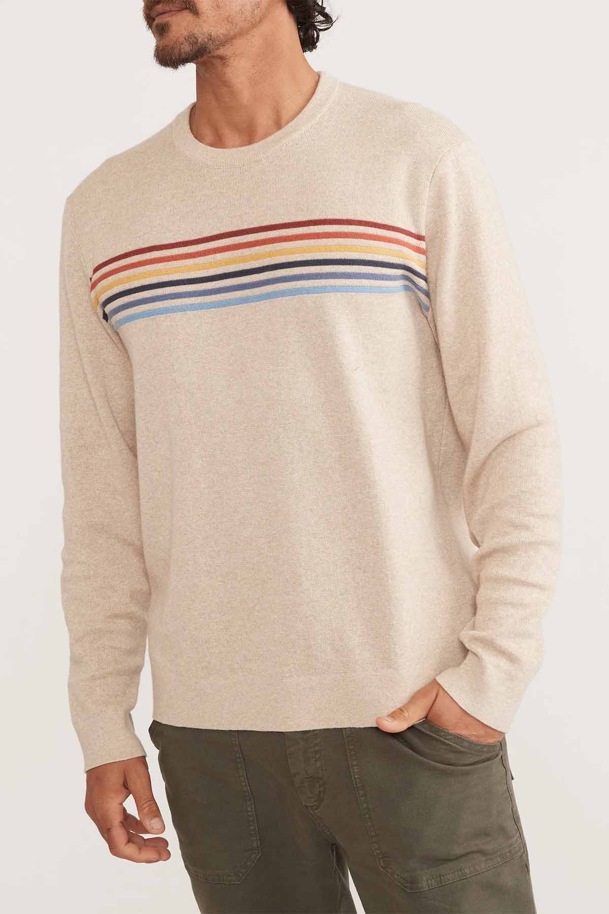 Marine Layer - Thompson Stripe Sweater - Oatmeal - Front
