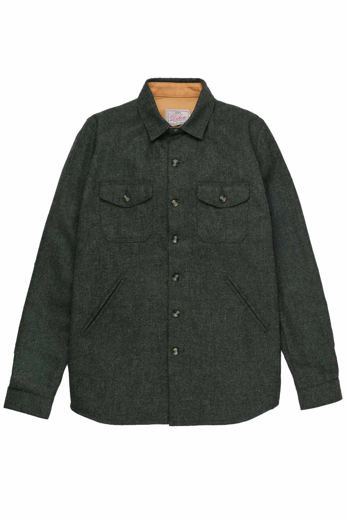 Dehen - Crissman Overshirt - Hunter Green - Flatlay