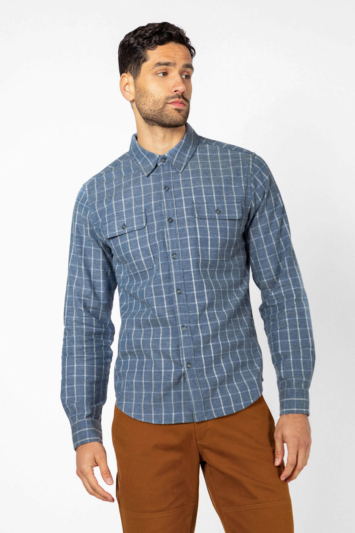 Bridge & Burn - Cole Slim Shirt - Navy Windowpane