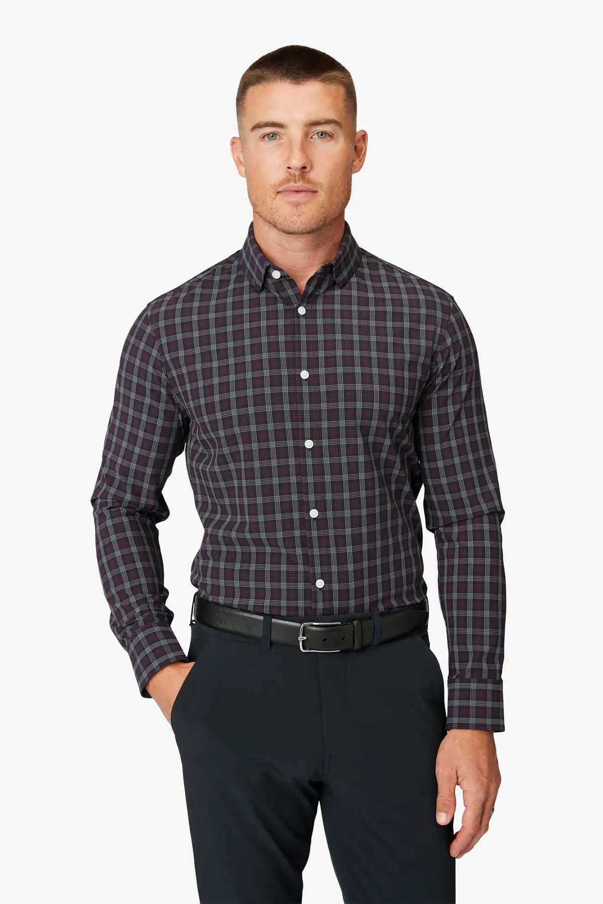 Mizzen + Main - Leeward LS - Black Dallas Plaid