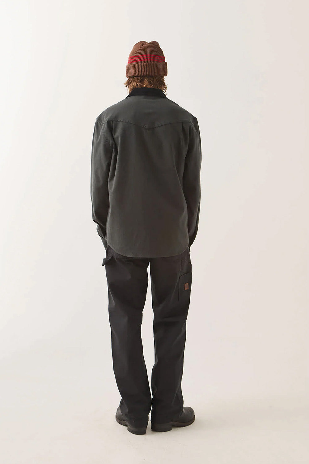 Brixton - Bowery Builders Ranch Performance Flannel - Black - Model Back
