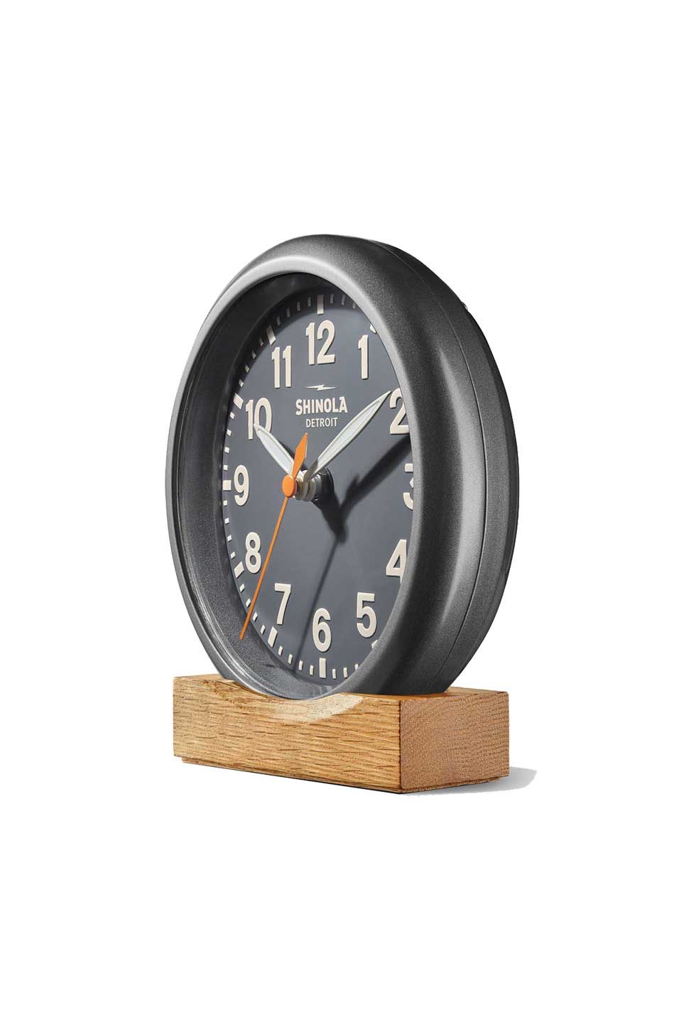 Shinola - Runwell Desk Clock - Dark Gray - Side