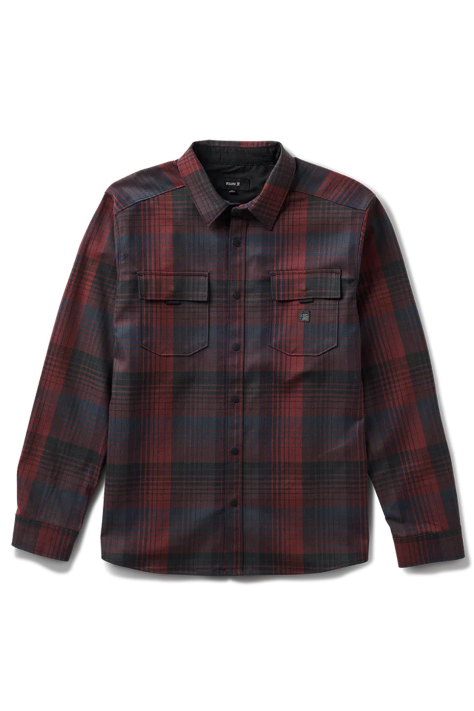 Roark Revival Diablo LS Flannel in Sangria — Flatlay view