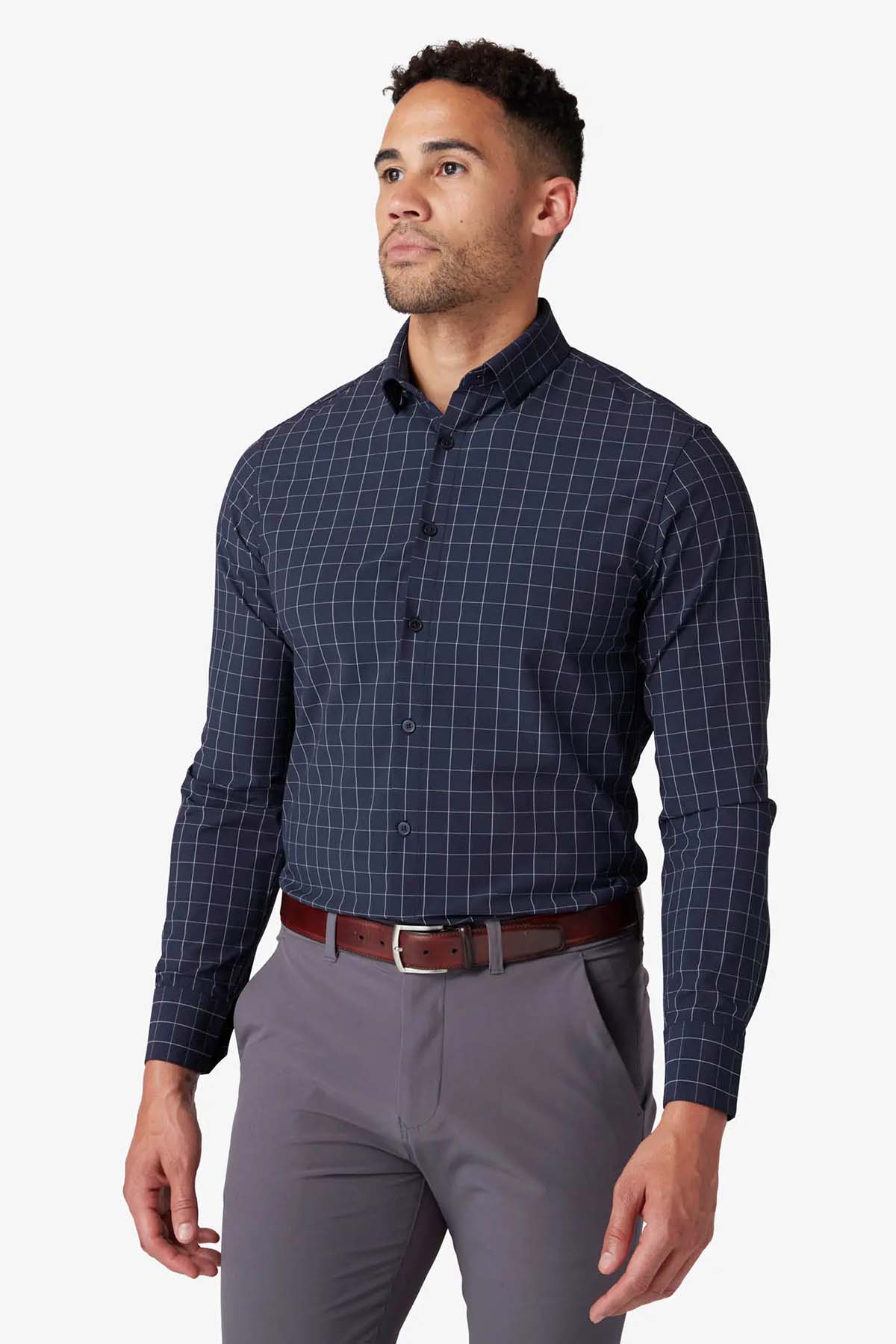 Mizzen and Main - Leeward LS - Navy Lexington Plaid 