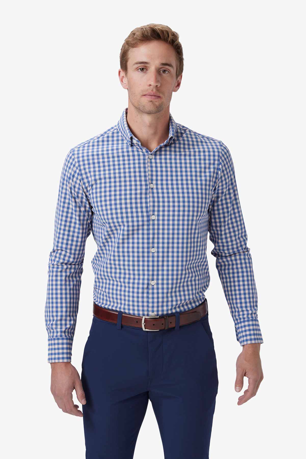 LEEWARD LS Navy Madison Check
