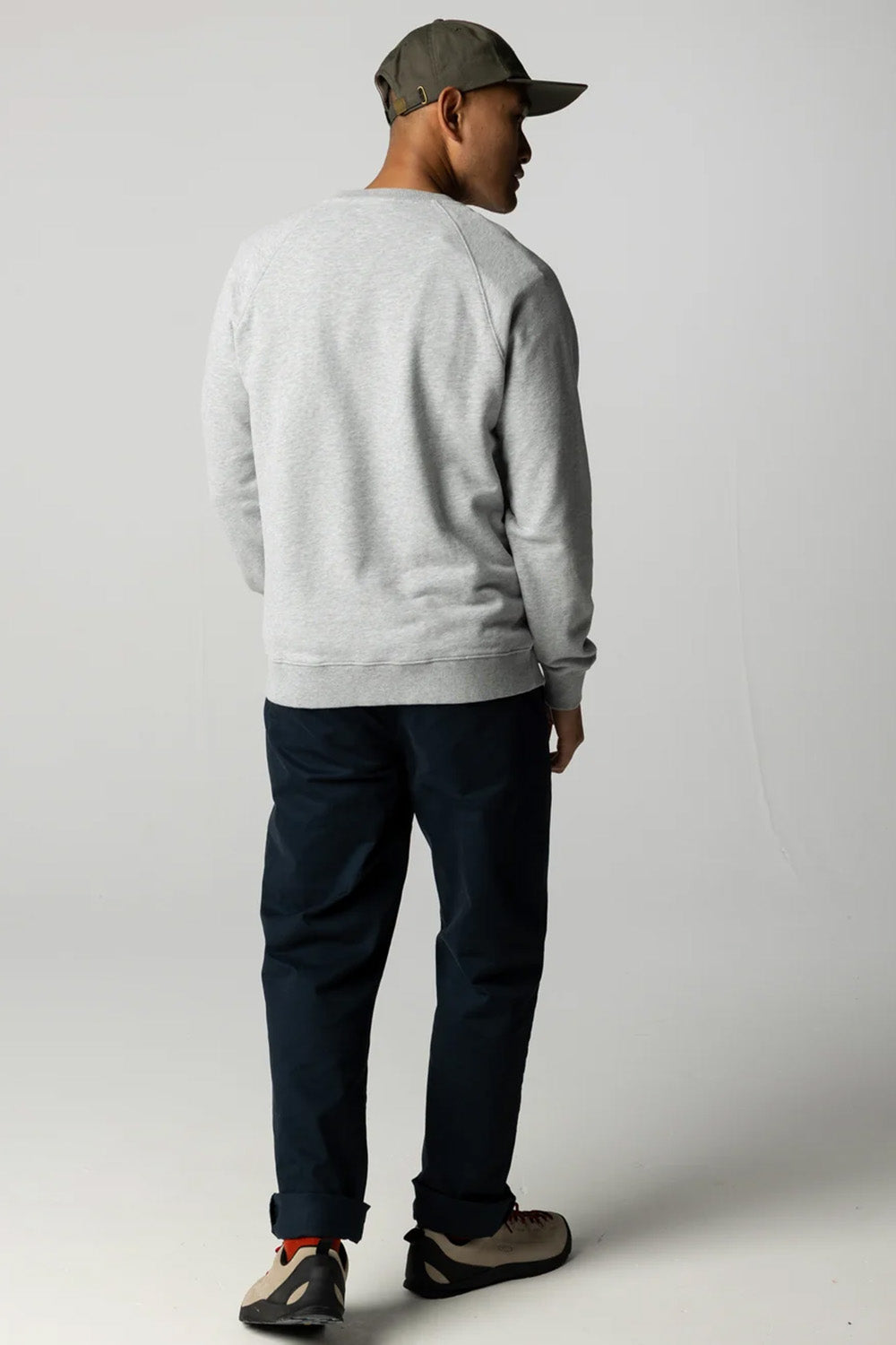 Finisterre - Coho Sweatshirt - Grey Marl - Model Back