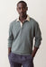 Marine Layer Sueded Rugby Polo in Balsam Green — Front view