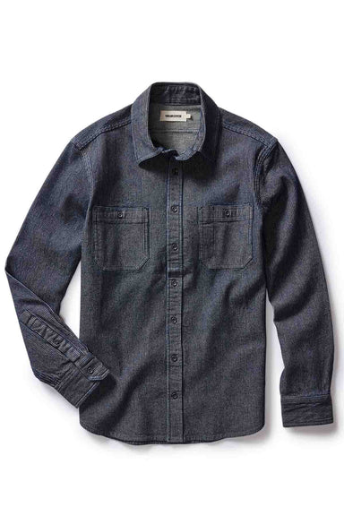 Taylor Stitch - The Utility Shirt - Rinsed Indigo Stripe - Flatlay