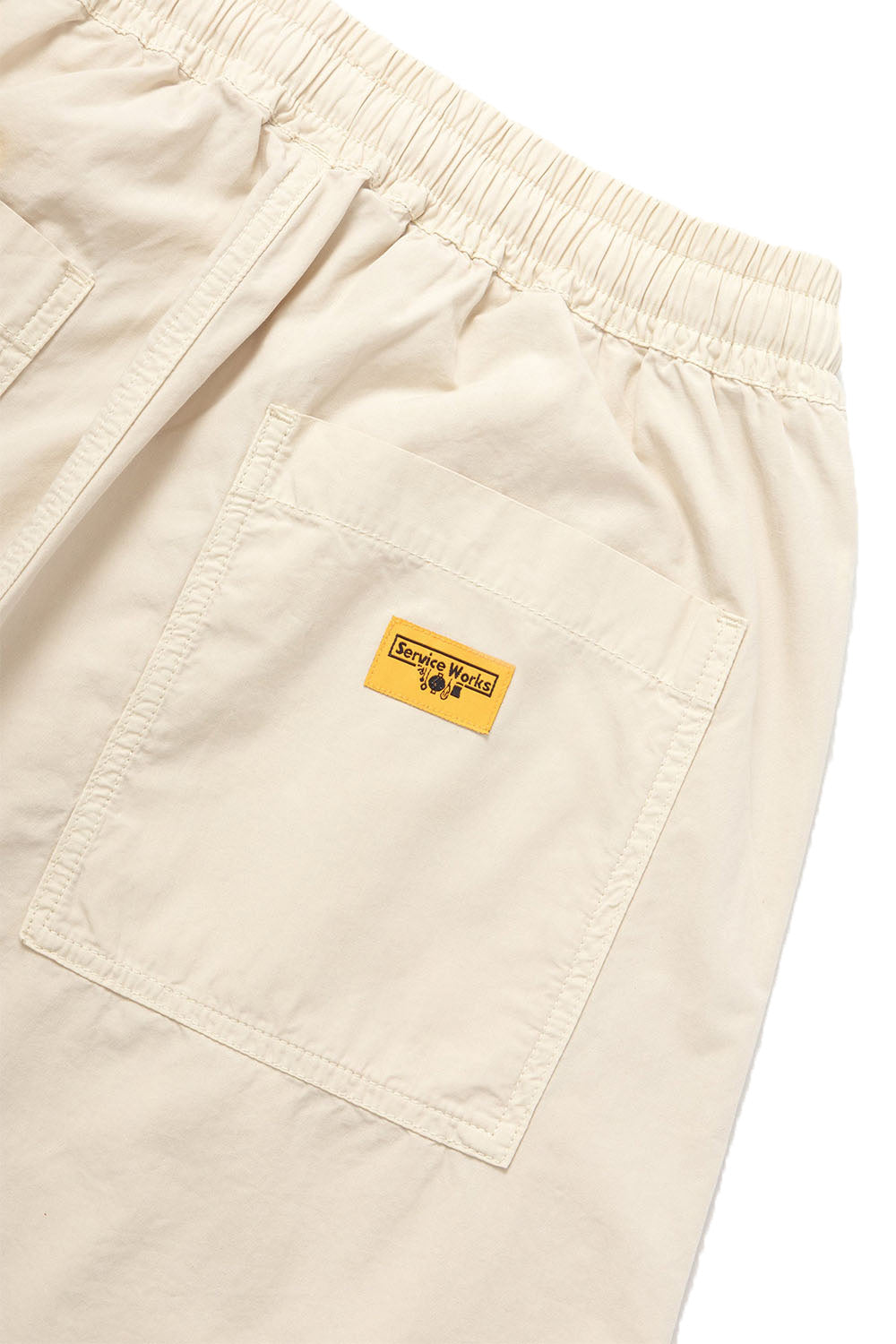 Service Works - Poplin Chef Shorts - White Oak - Back Detail