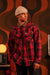 Topo Designs Mountain Shirt Jacket in Garnet/Black Multi — Front view