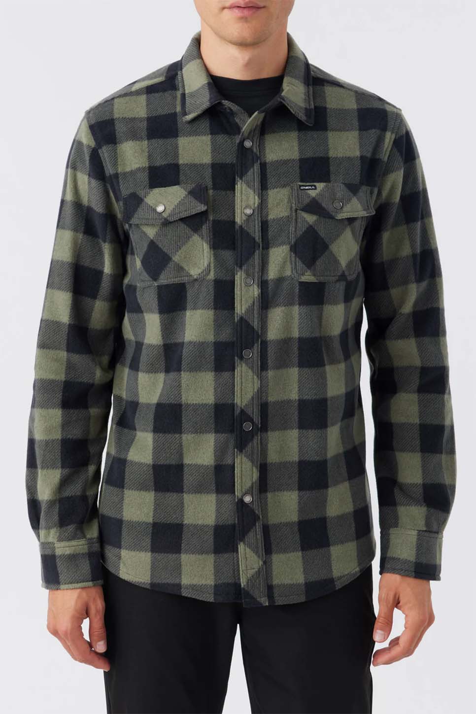 O'Neill - Glacier Plaid Superfleece - Dark Olive - Front