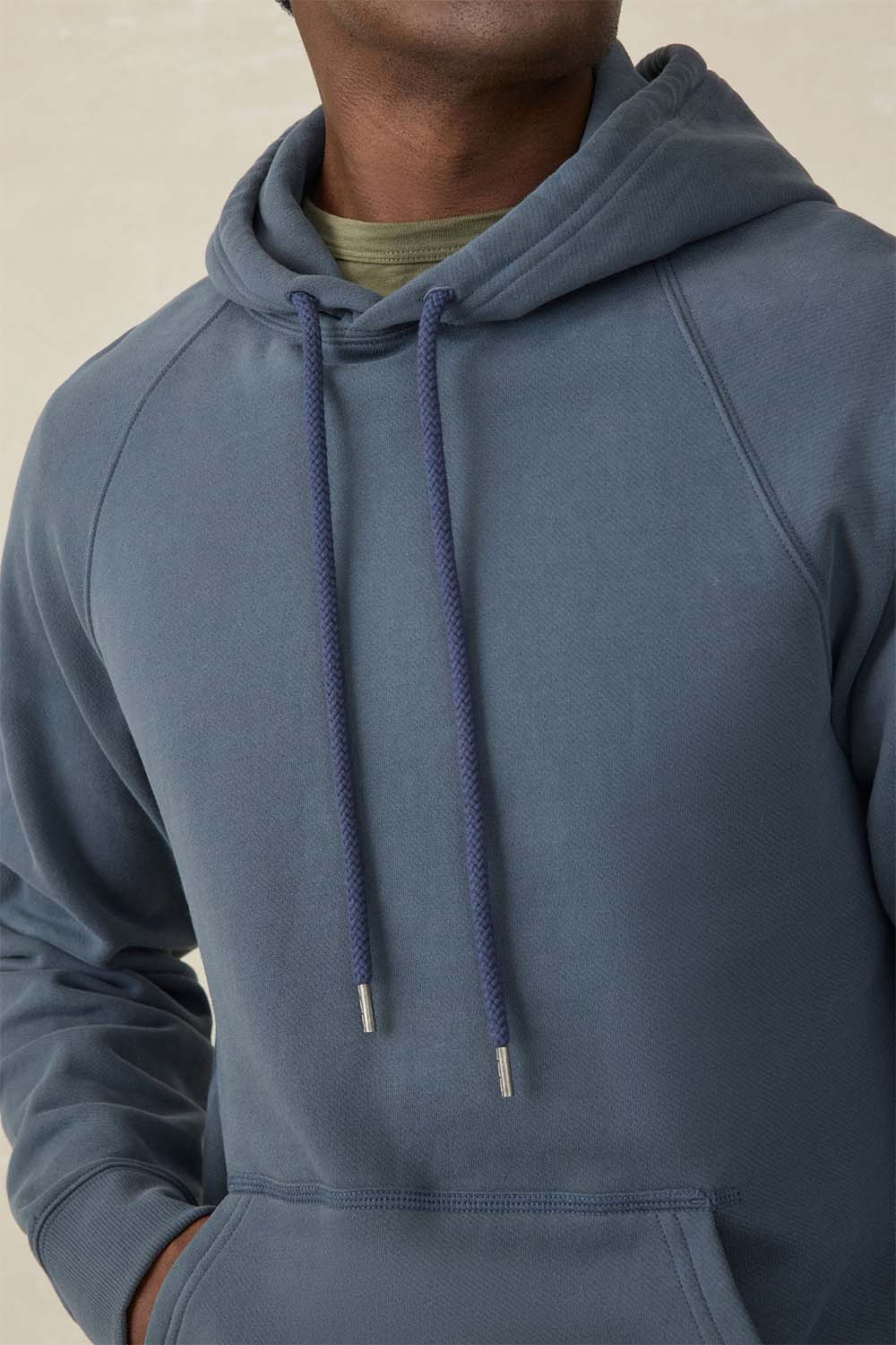 Faherty - High Standard Fleece Hoodie - Blue Nights- Detail