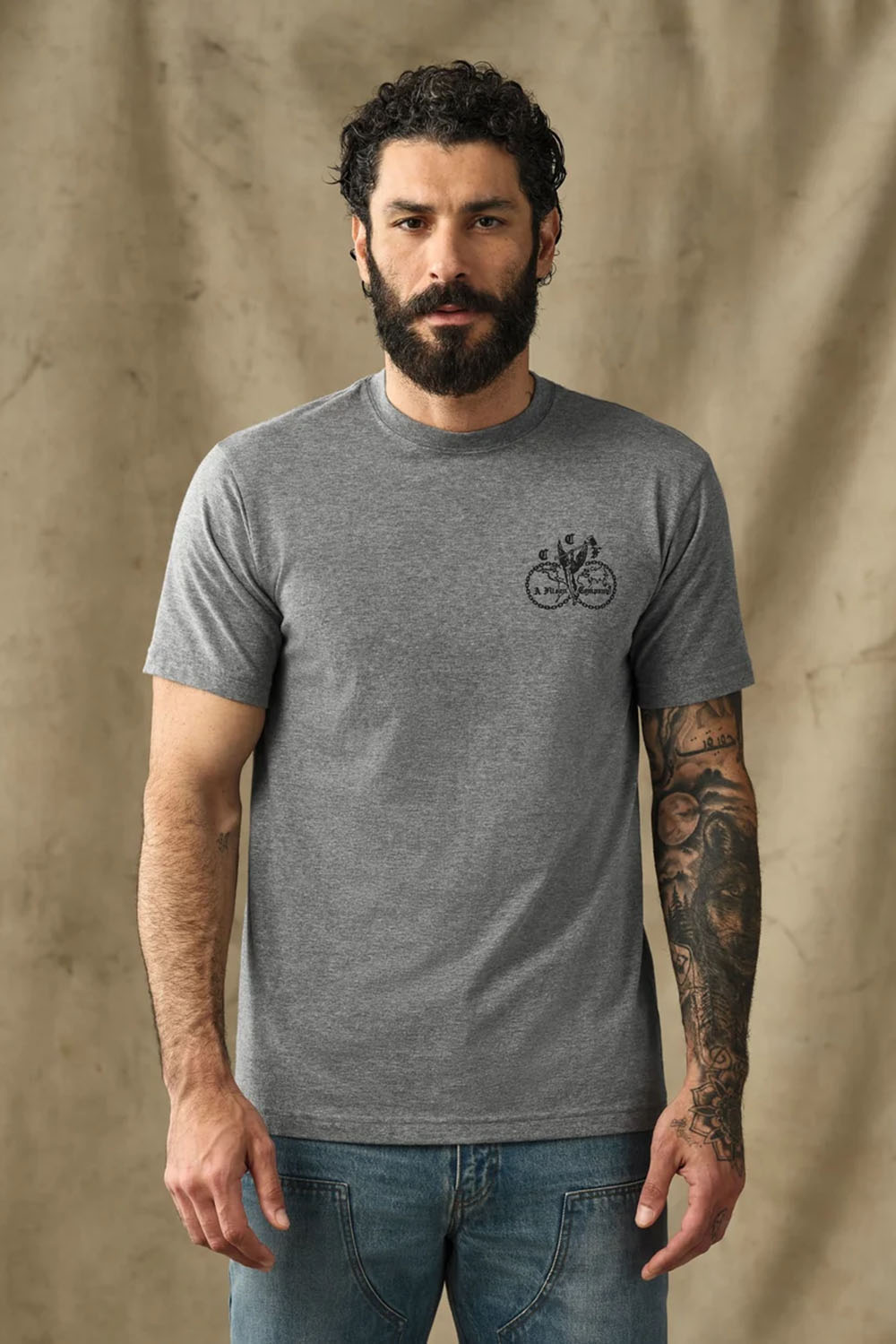 Filson Union Graphic T-Shirt in Dark Gray Heather — Front view