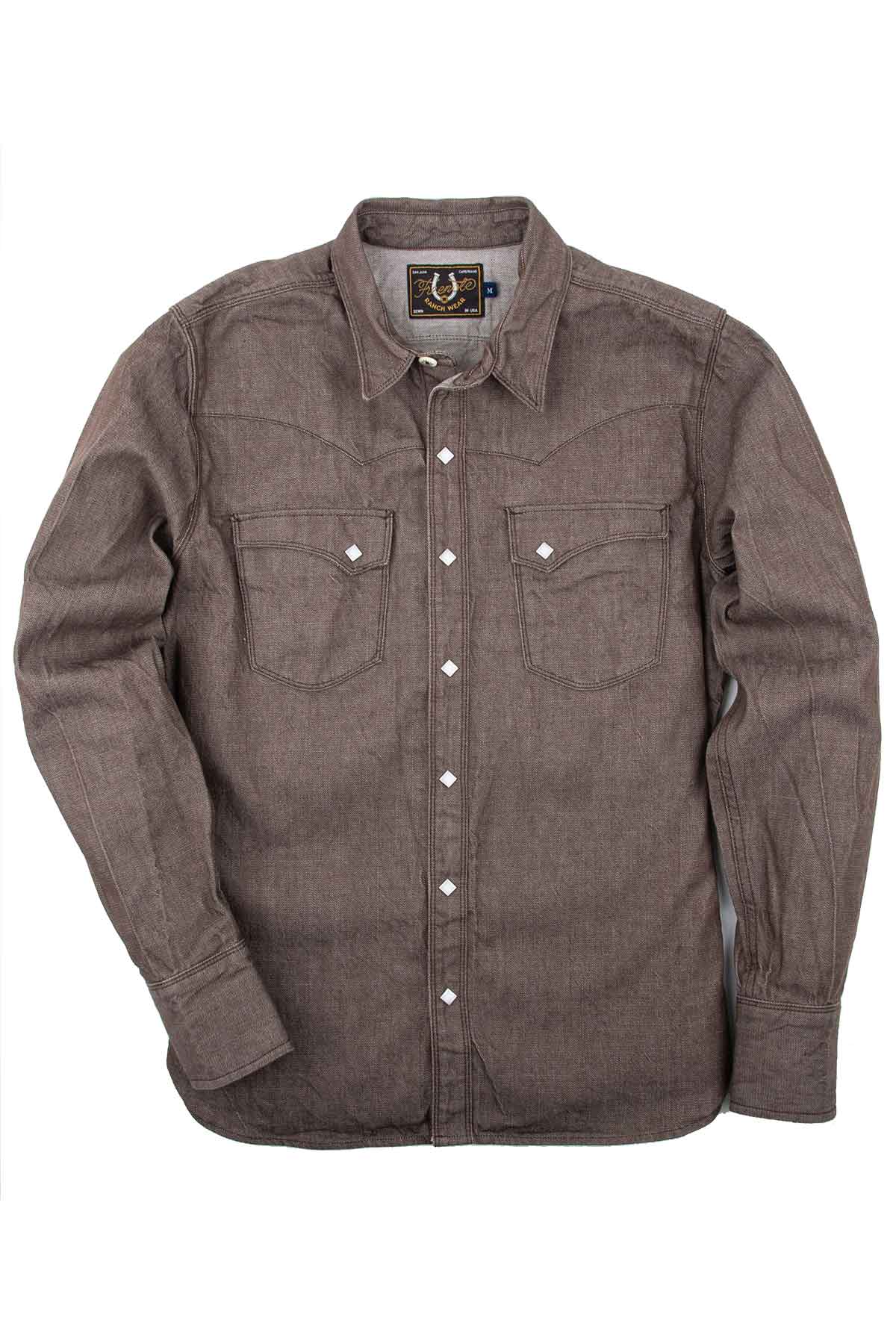 Freenote Cloth - Calico LS - Brown Denim - Front