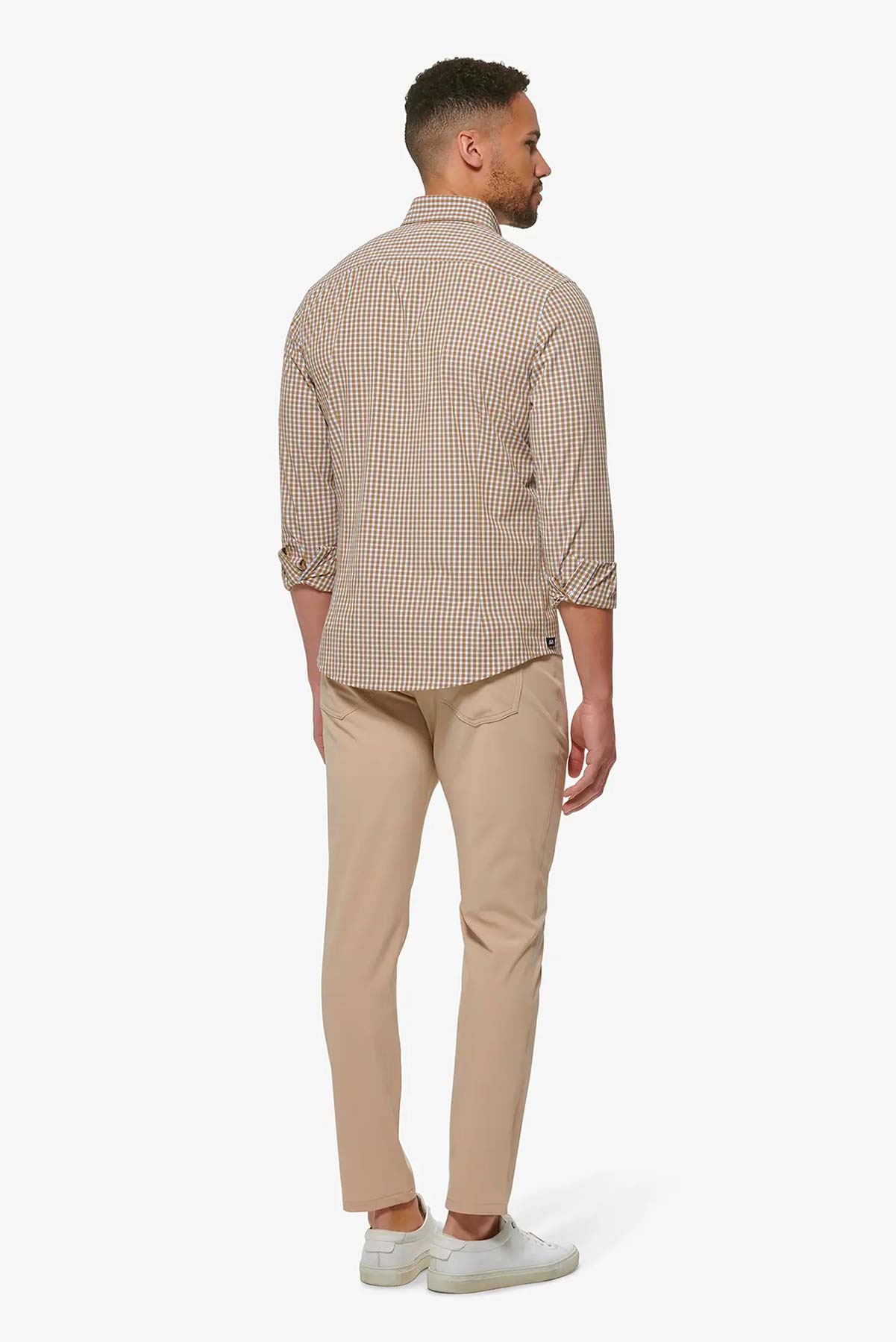 LEEWARD LS Golden Brown Gingham