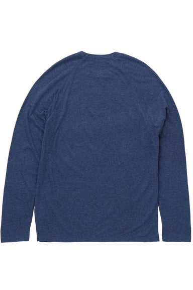 Faherty - Long Sleeve Cloud Henley - Baltic Navy Heather - Flatlay Back