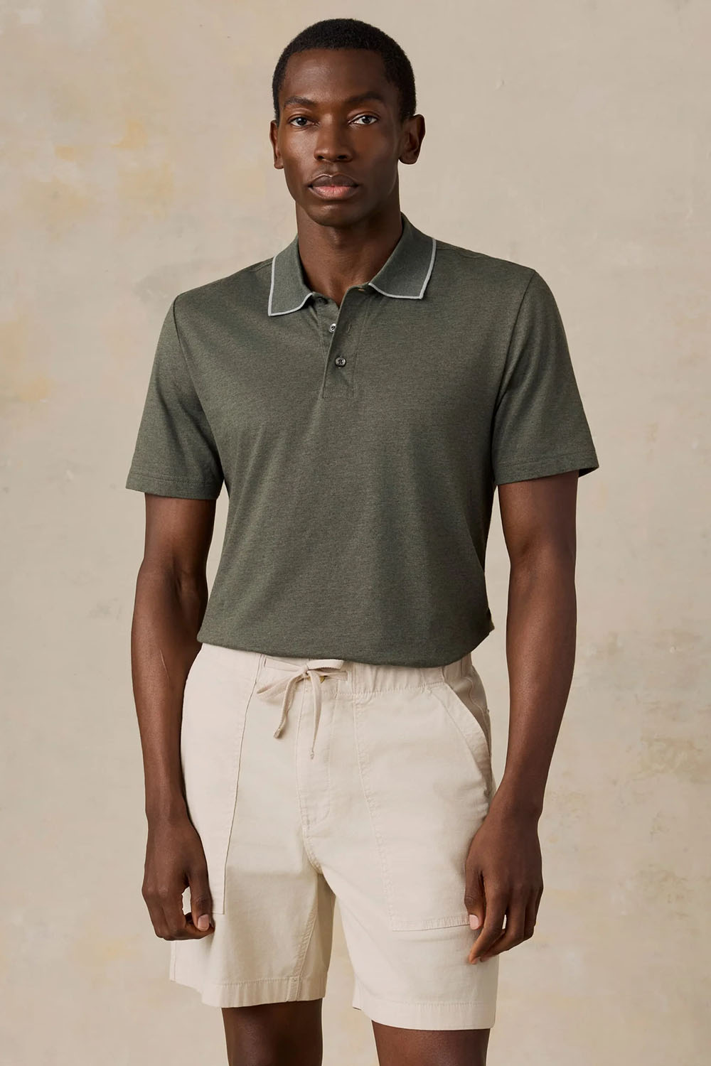 faherty-movement-pique-polo-tropics-olive-melange-front