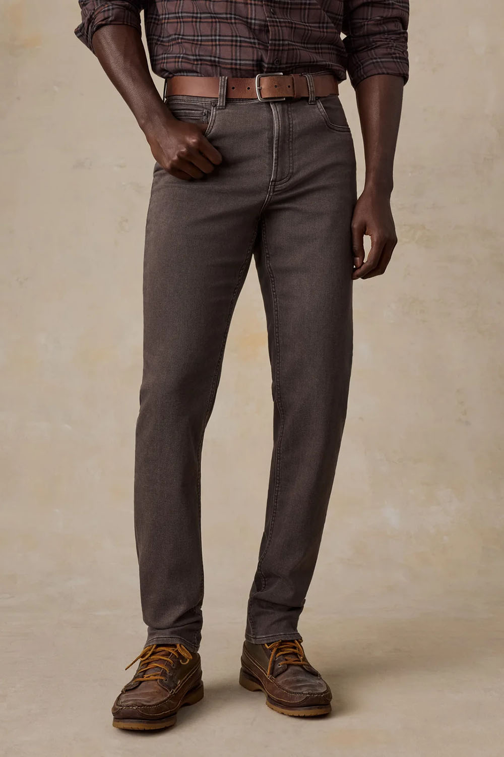Faherty - Stretch Terry 5 Pocket - Coast Brown - Model Front