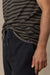 Faherty - Sunwashed Tee - Black Sand Stripe - Detail Hem
