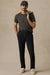 Faherty - Sunwashed Tee - Black Sand Stripe - Model Full Body