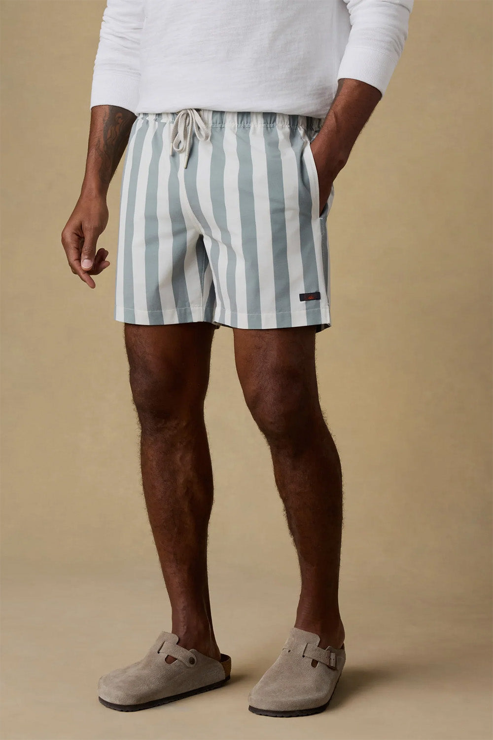 faherty all day trunk sage awning stripe front