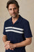 faherty cabana towel terry polo deep navy front