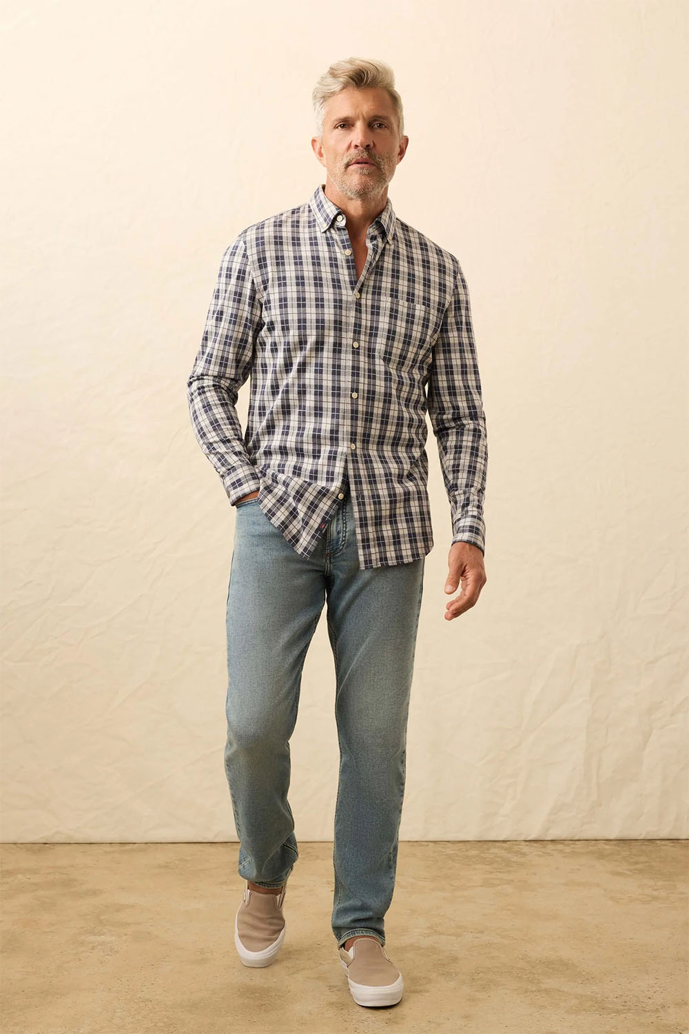 faherty coastline knit shirt royal canyon plaid