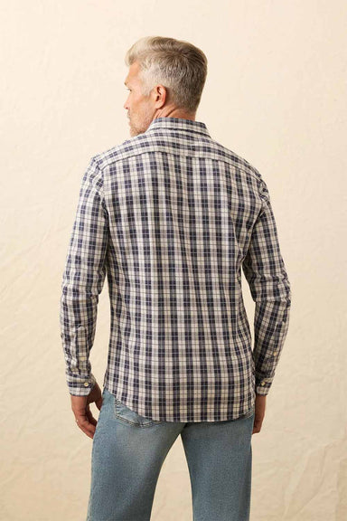 faherty coastline knit shirt royal canyon plaid back