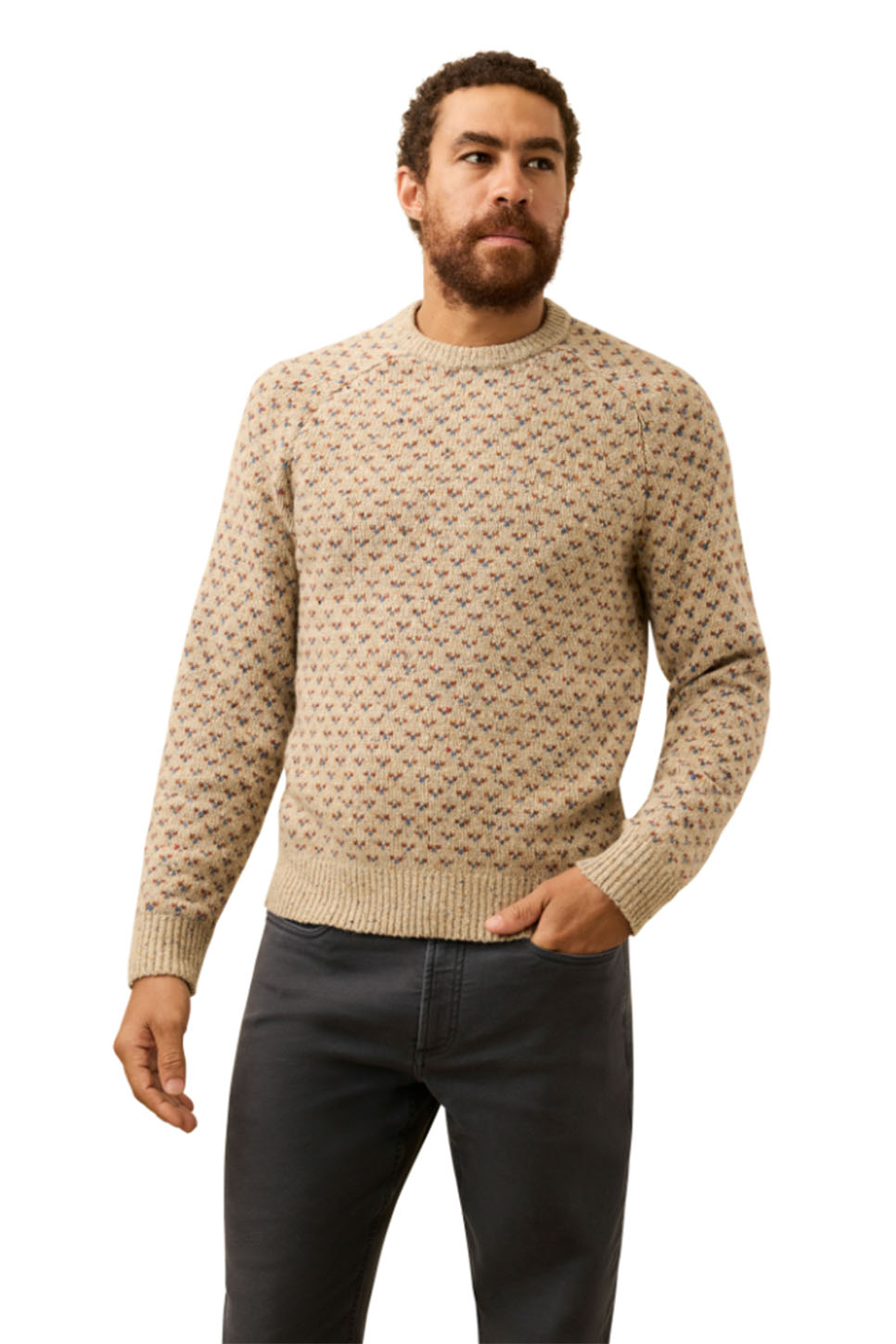 faherty donegal crew oat birdseye marl