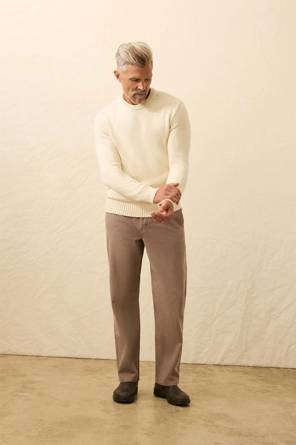 faherty heirloom crewneck sweater bone