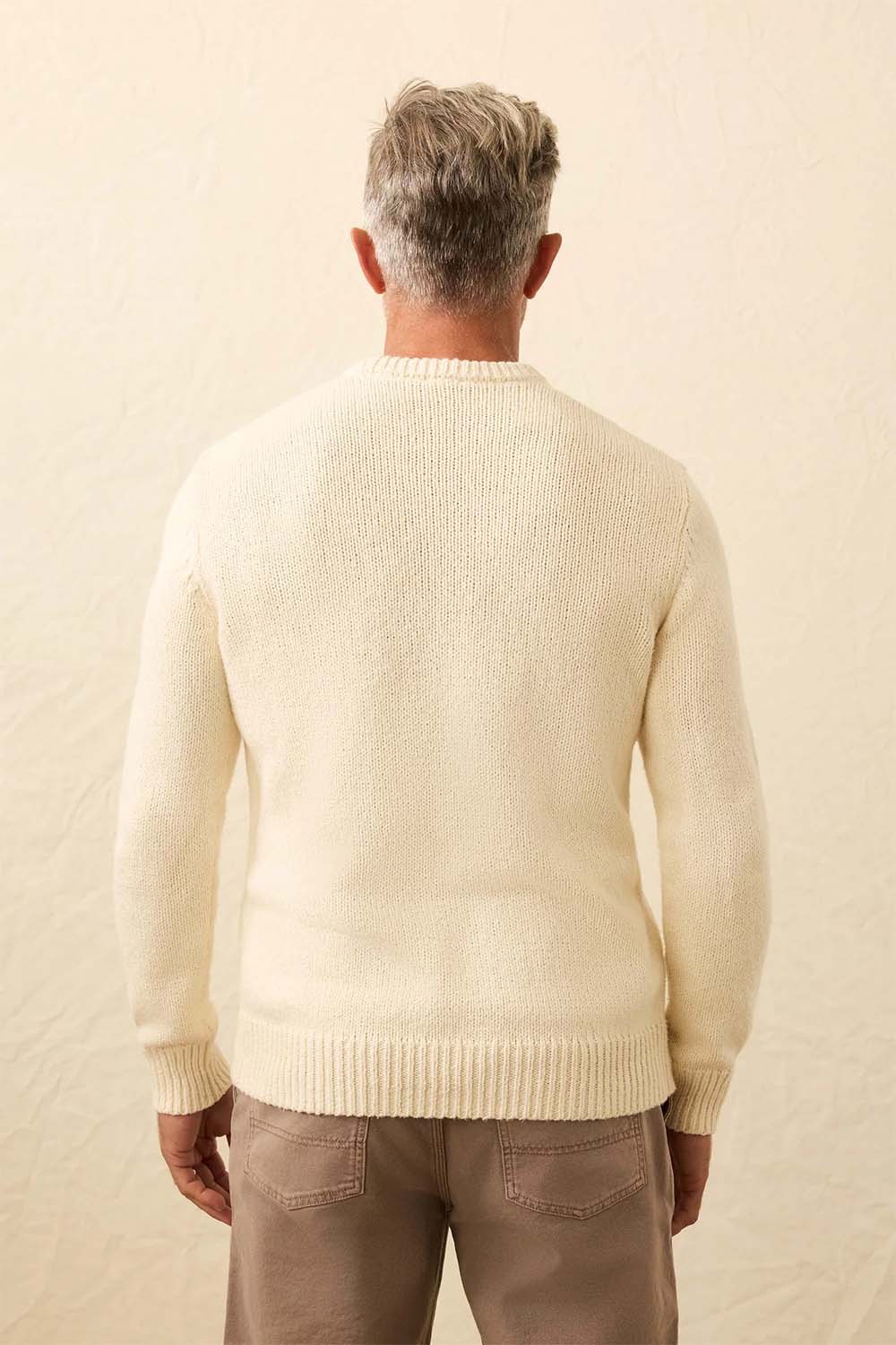 faherty heirloom crewneck sweater bone back