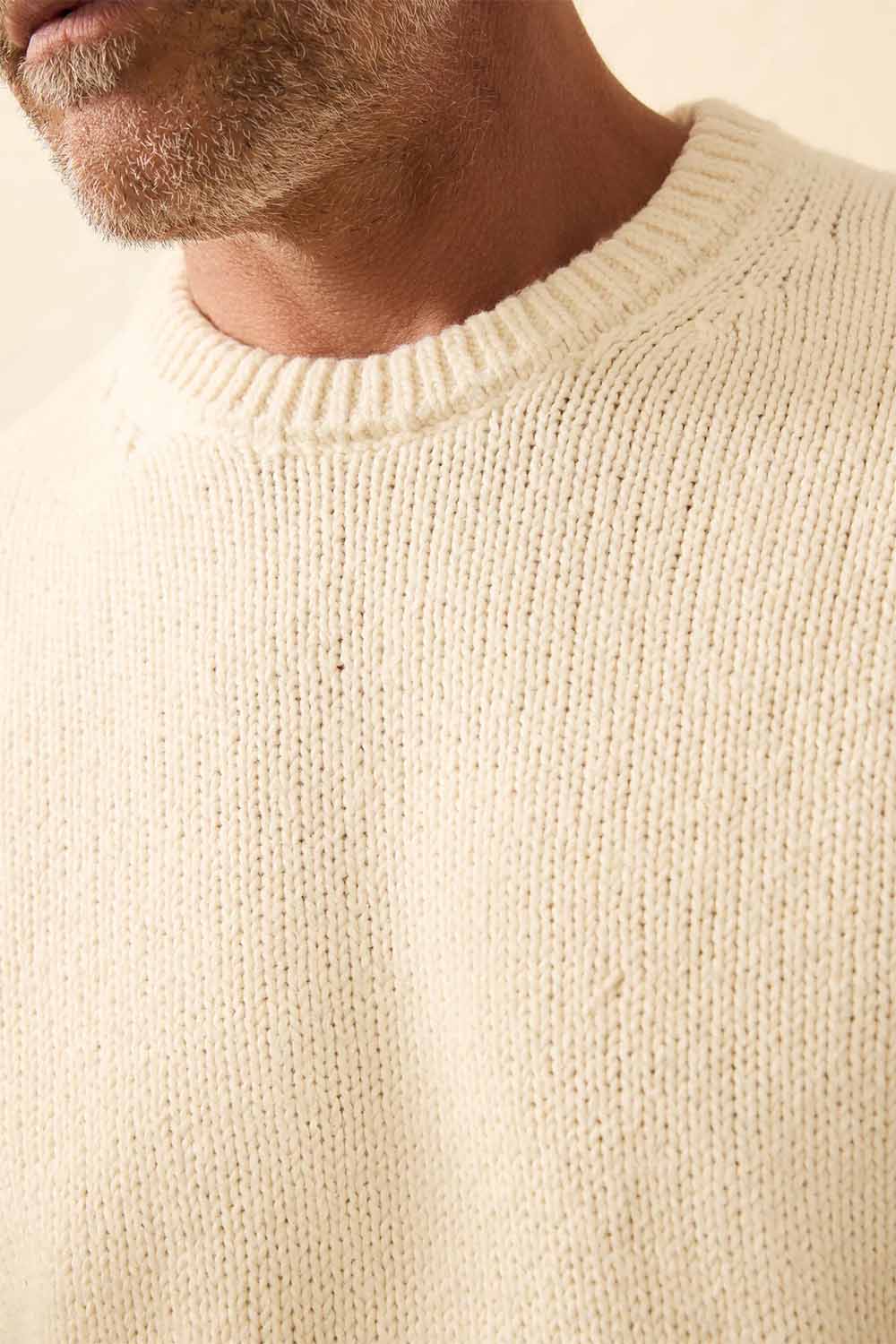 faherty heirloom crewneck sweater bone detail