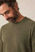 Faherty - Jackson Crew Sweater - Olive Heather - Detail