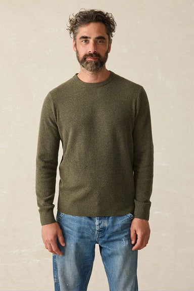 Faherty - Jackson Crew Sweater - Olive Heather - Front