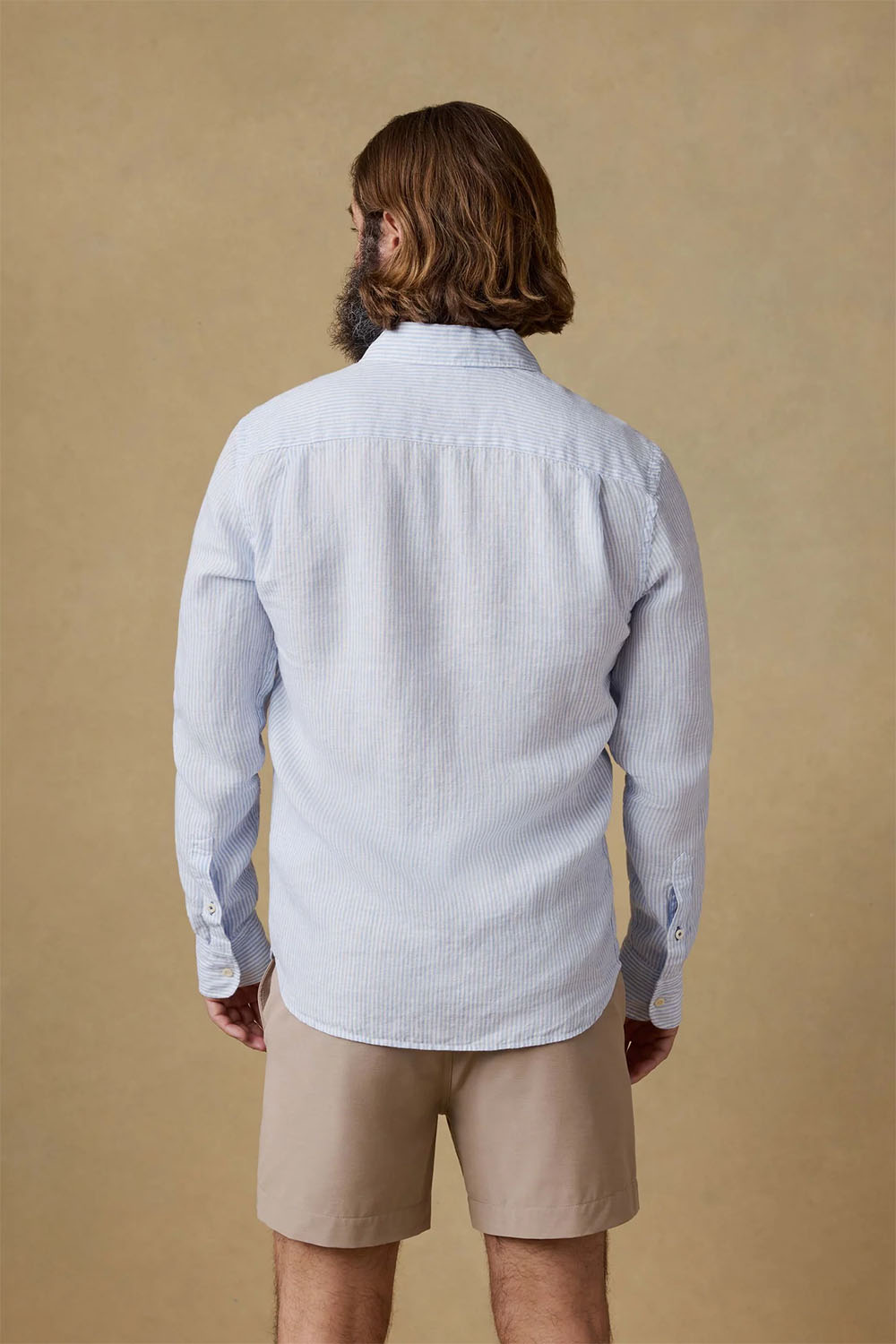 faherty laguna linen ls shirt summer classic stripe back
