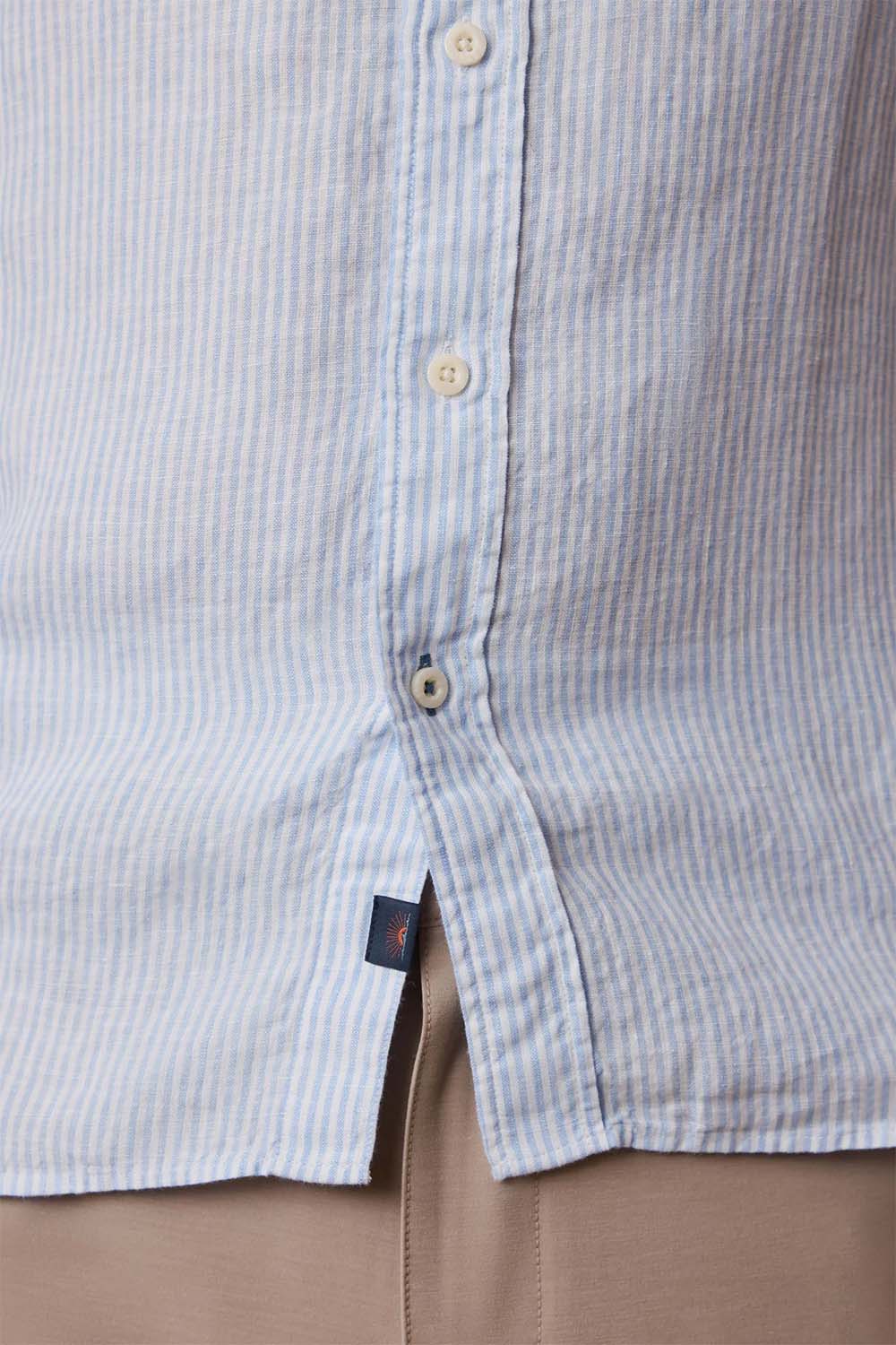 faherty laguna linen ls shirt summer classic stripe hem