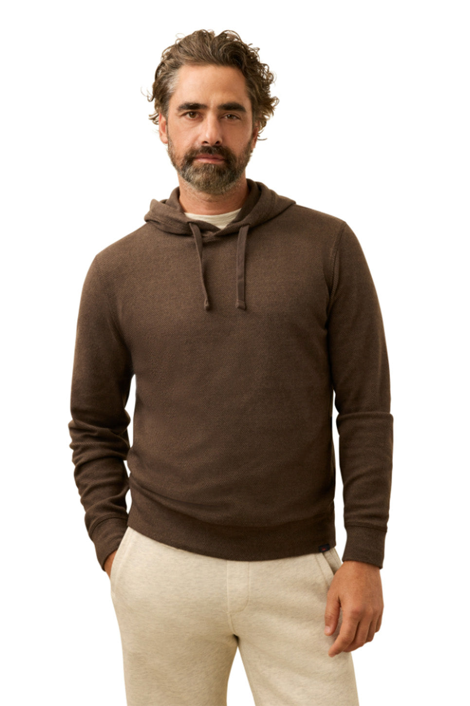 faherty legend sweater hoodie valley brown twill